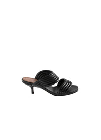 Mules 55 en cuir géométriques - Noir