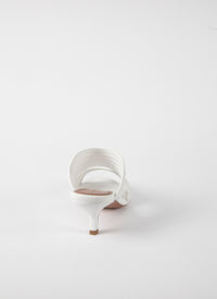 Mules 55 en cuir géométriques - Blanc Cassé