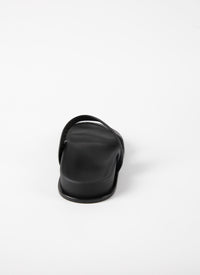 Mules ajourées en cuir géométriques - Noir intense