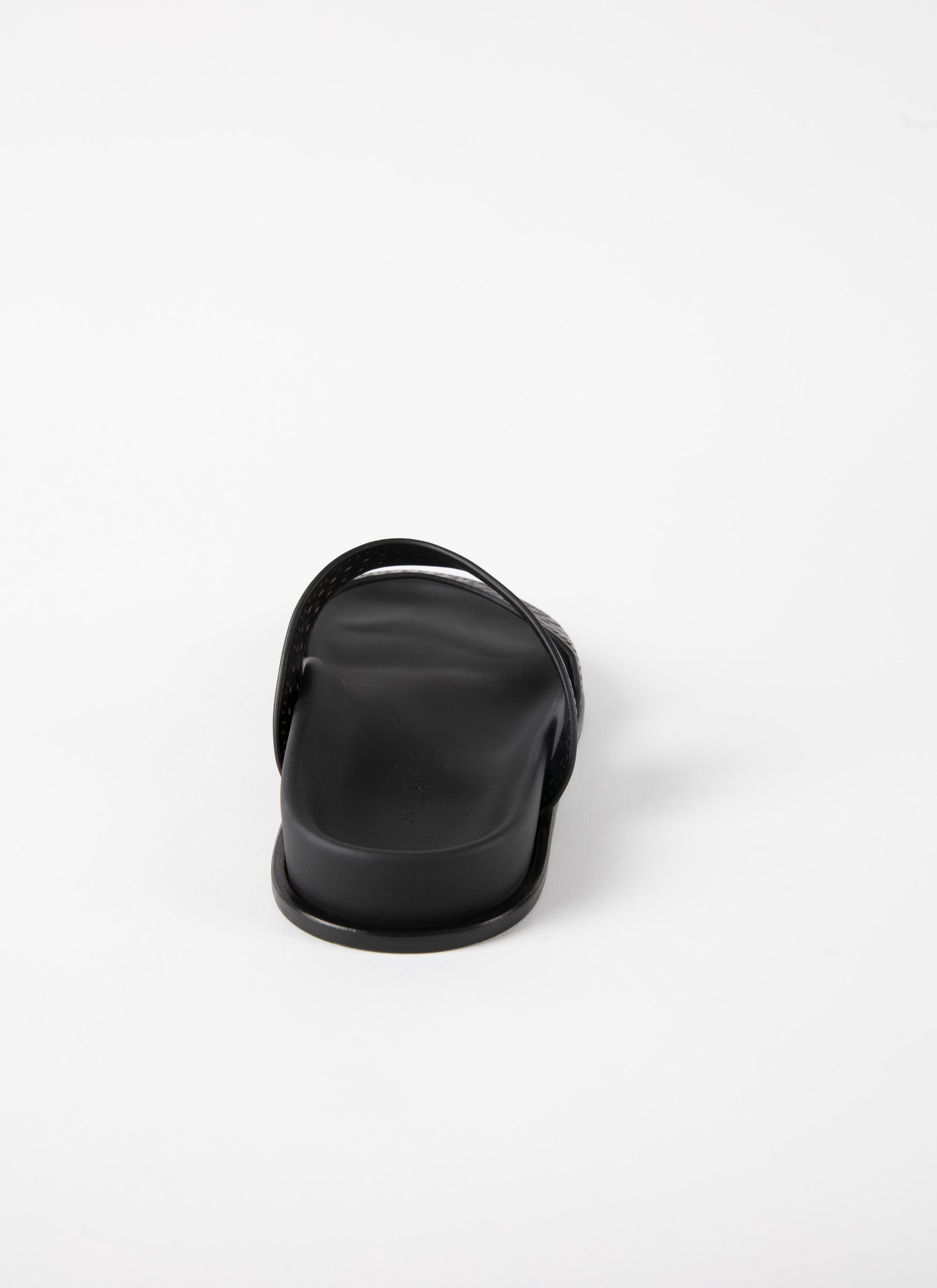 Mules ajourées en cuir géométriques - Noir intense