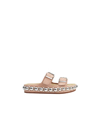 Sandales bombe platforme en cuir - Chair