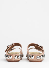 Sandales bombe platforme en cuir - Chair