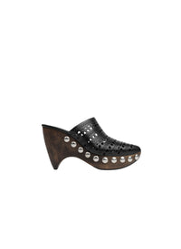 Platform Mules The Leather Clog - Black