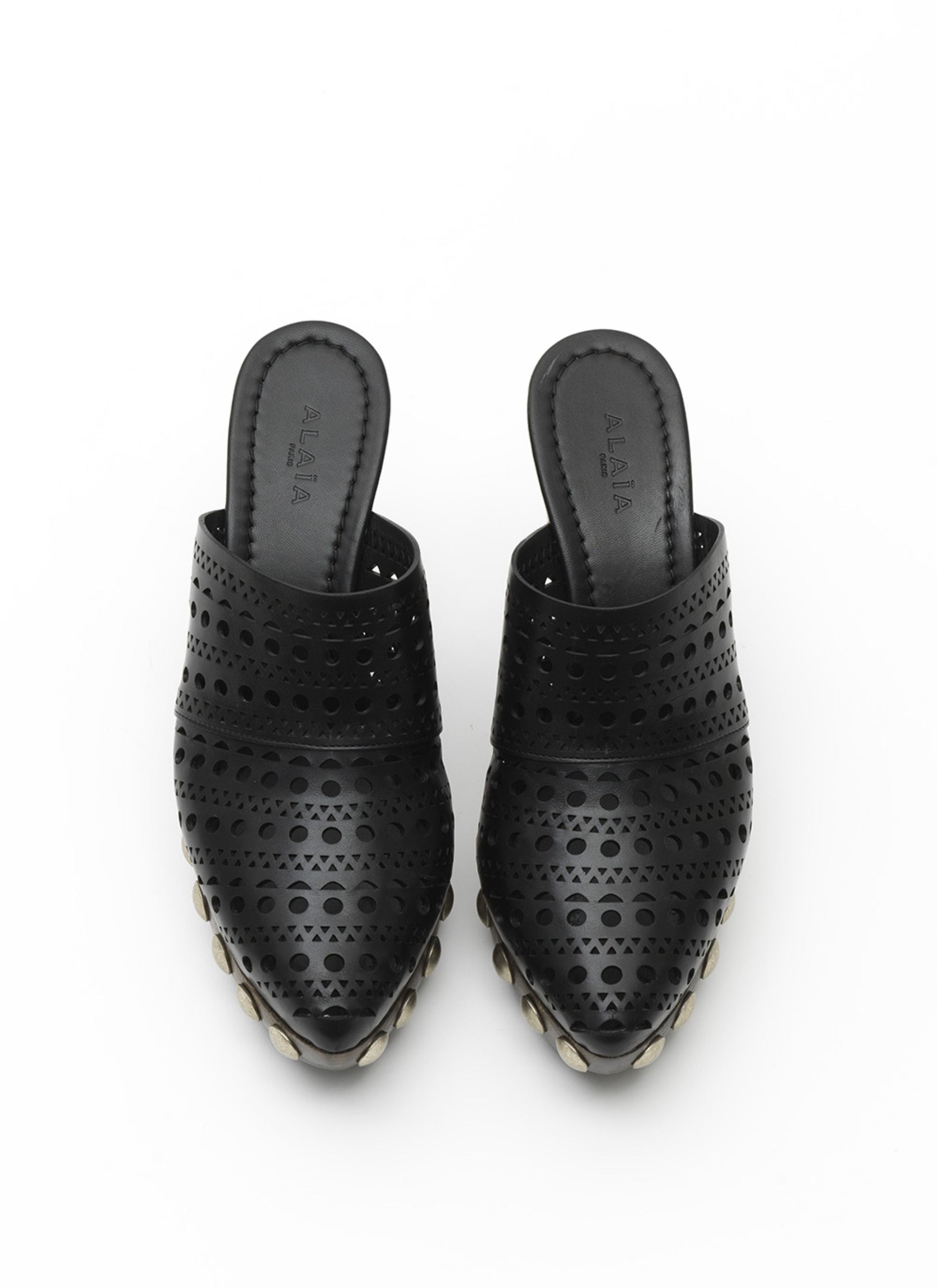 Platform Mules The Leather Clog - Black