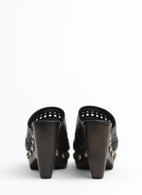 Platform Mules The Leather Clog - Black