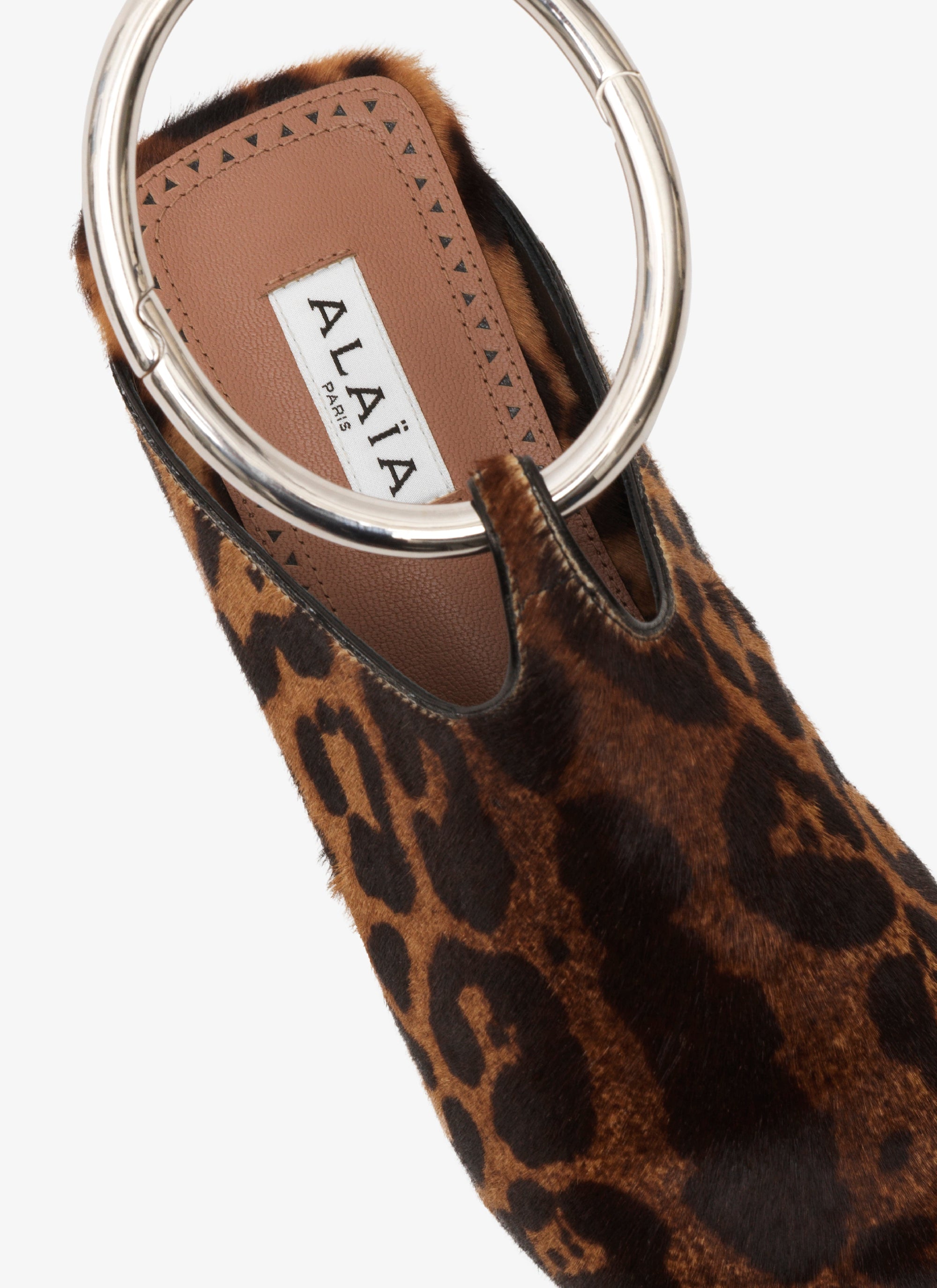 Leather mules with strap - Sepia Brown