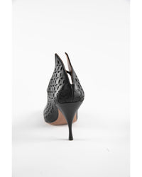 Escarpins 90 en cuir ajourées - Noir