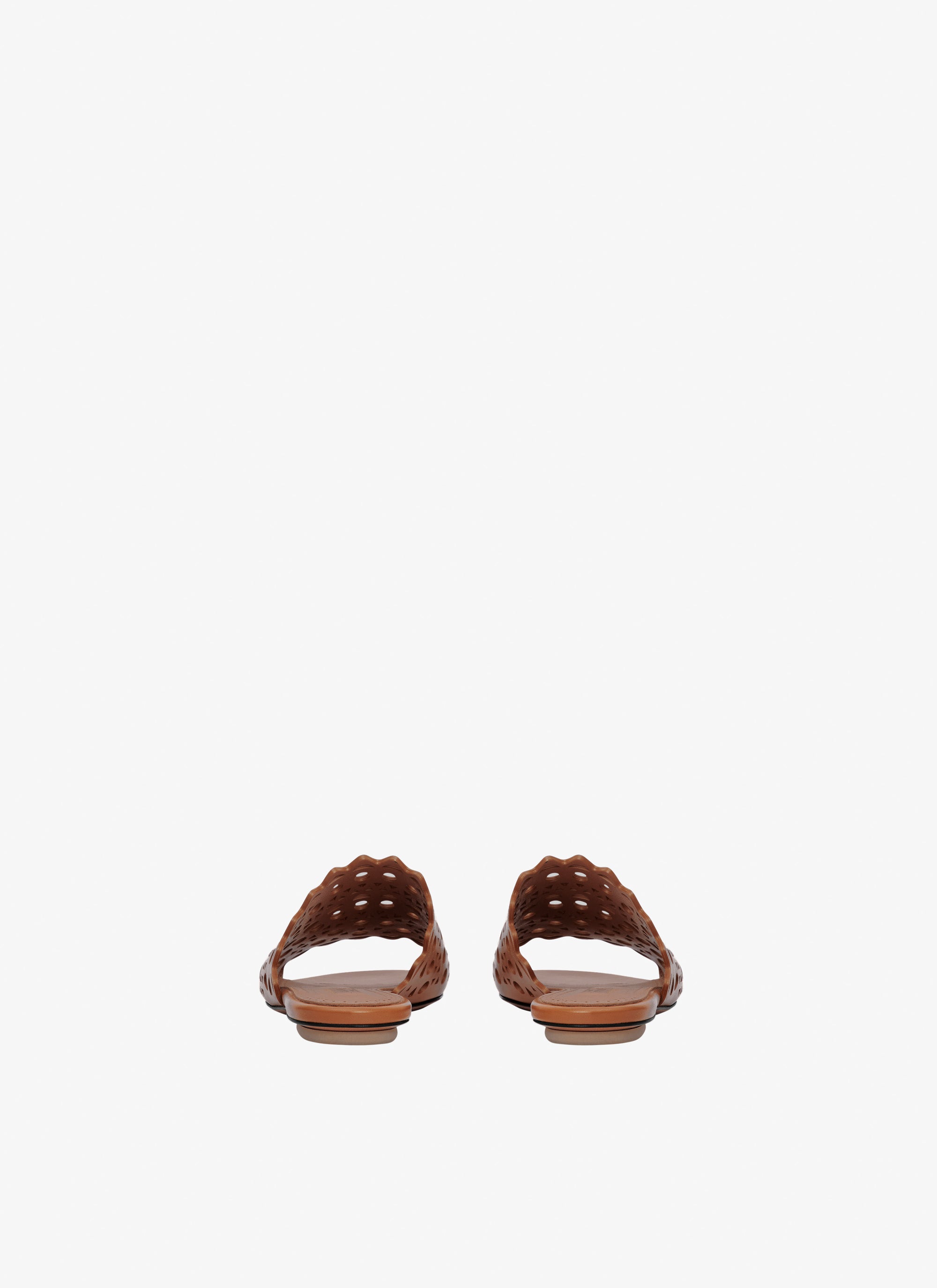 Vienna Leather Flat Mules - Cognac