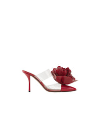 Leather Mules Fleur 90 - Lacquer