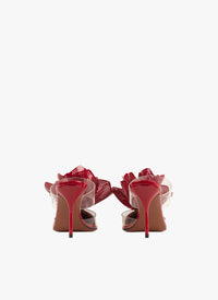 Leather Mules Fleur 90 - Lacquer