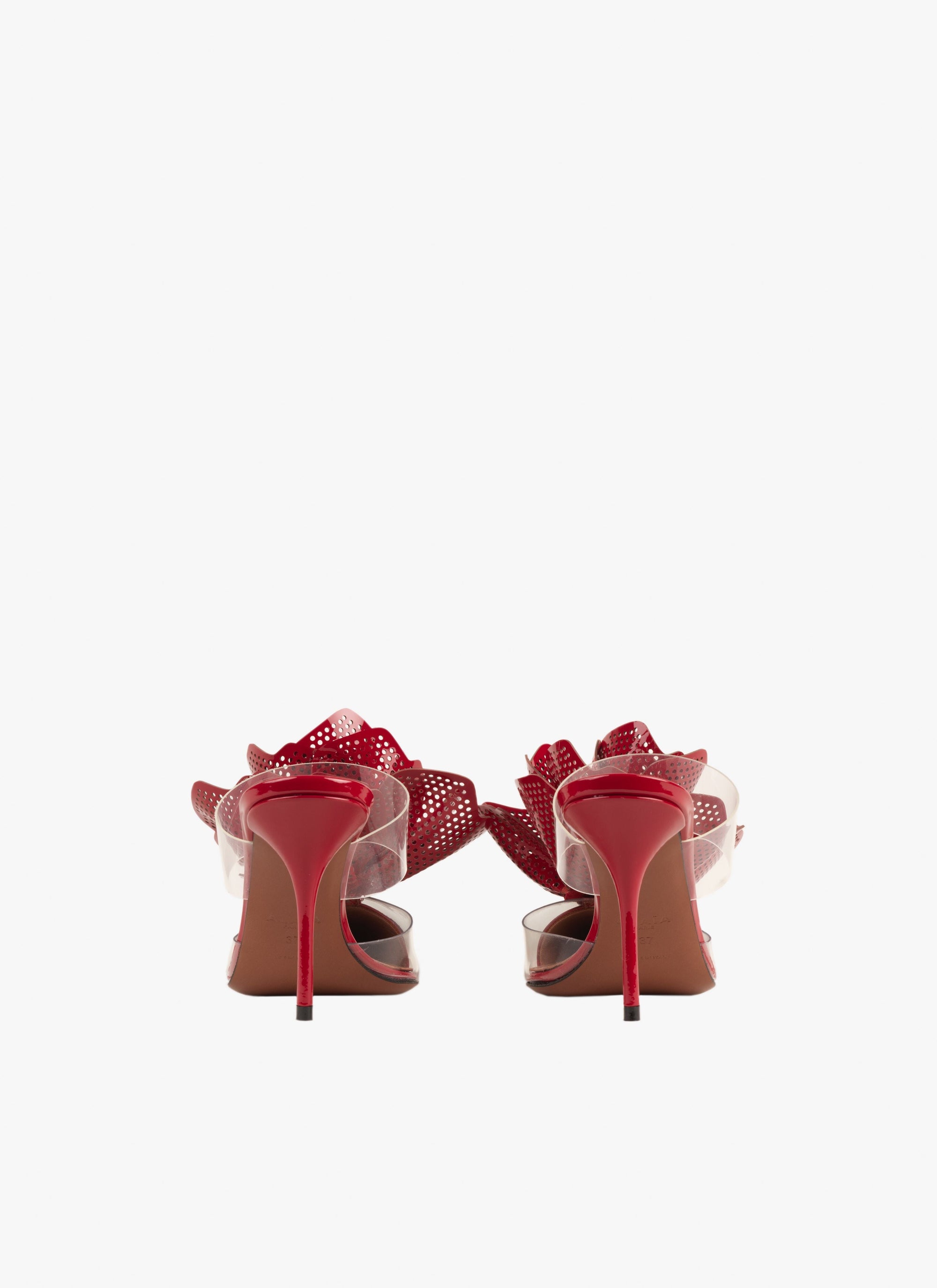 Leather Mules Fleur 90 - Lacquer