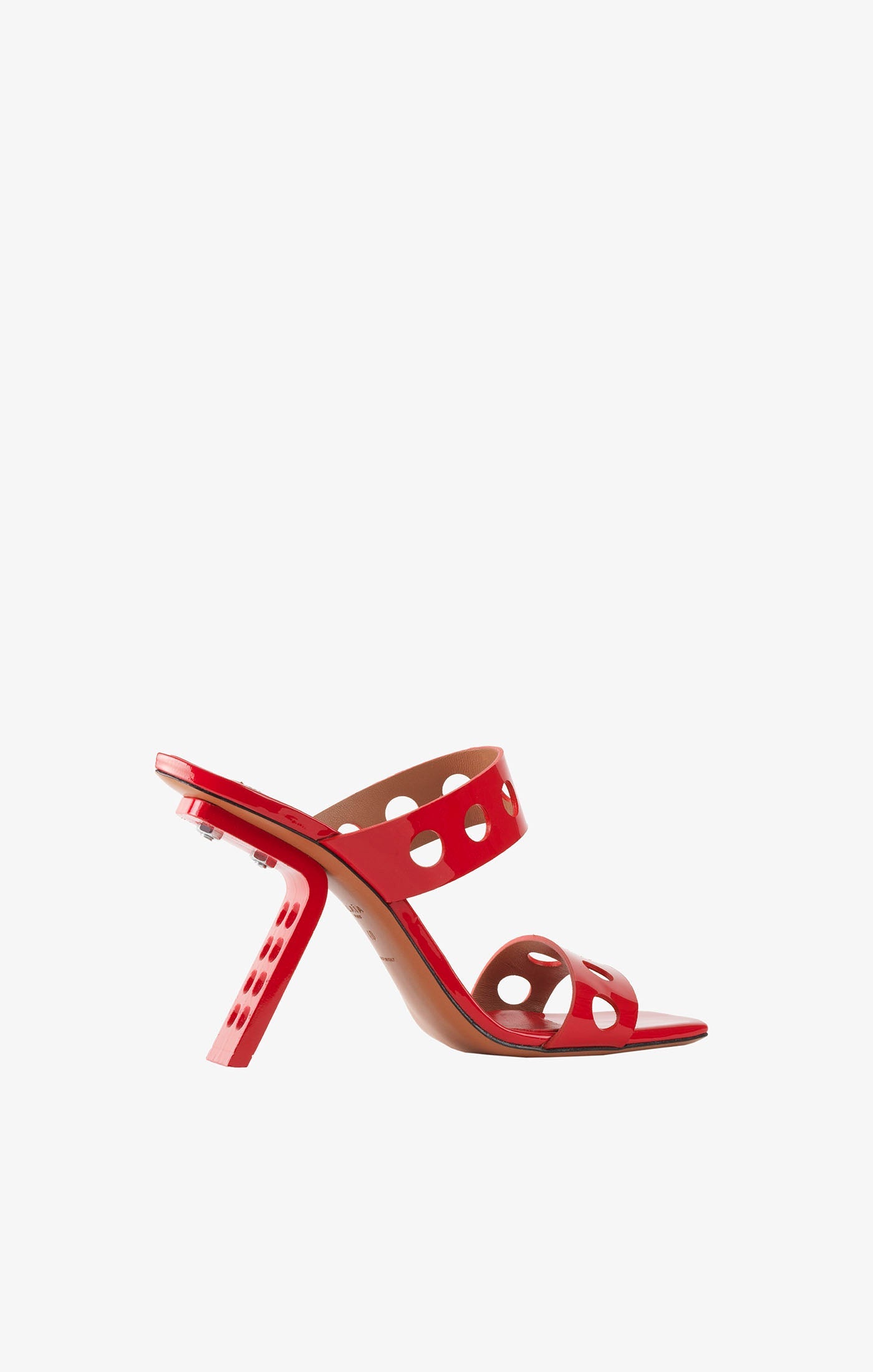 Openwork leather sandals - Lacquer