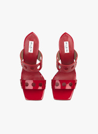 Openwork leather sandals - Lacquer