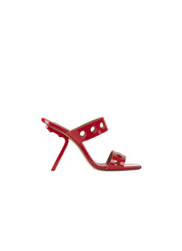 Openwork leather sandals - Lacquer