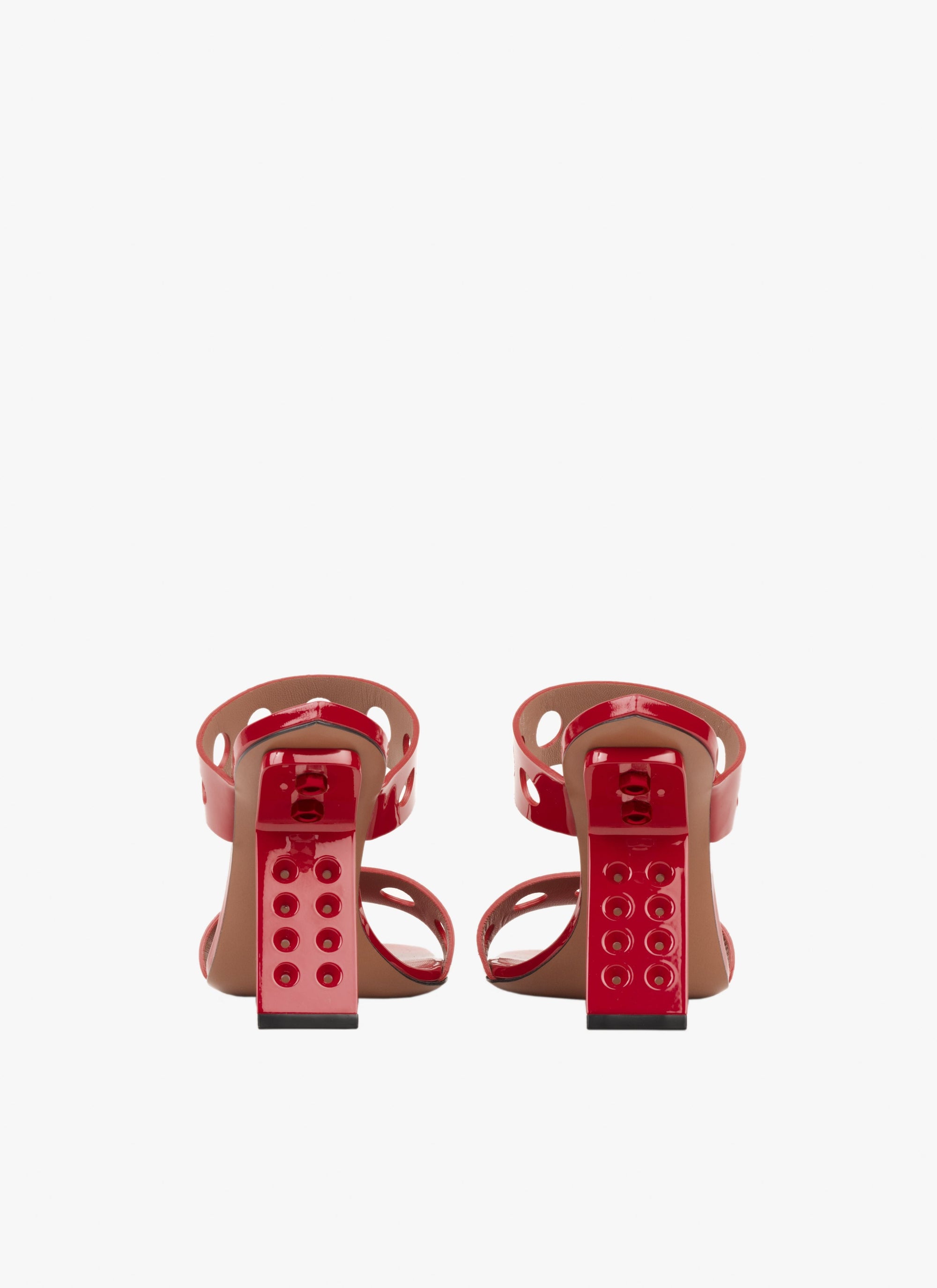 Openwork leather sandals - Lacquer