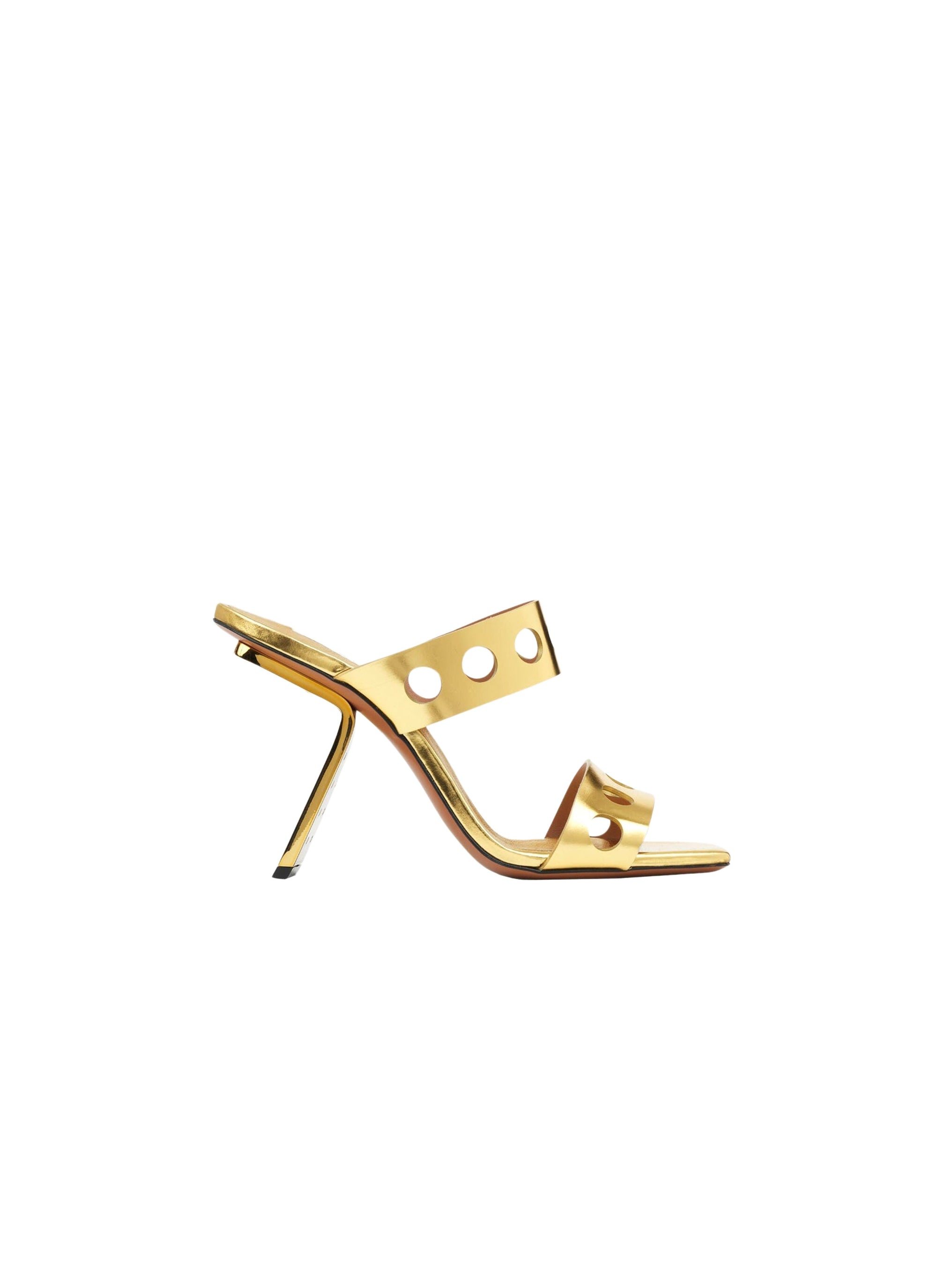 Mules Perfo 100 en cuir - Or