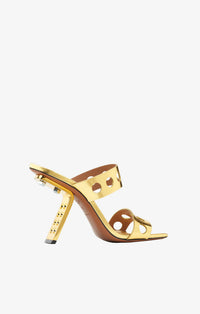 Mules Perfo 100 en cuir - Or