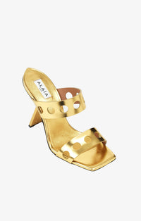 Mules Perfo 100 en cuir - Or
