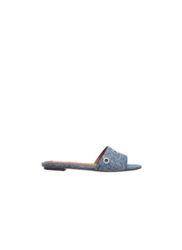 Ballerines à œillets en denim - Bleu Jeans