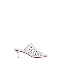 Mules Vienne 55 en cuir - Blanc Cassé