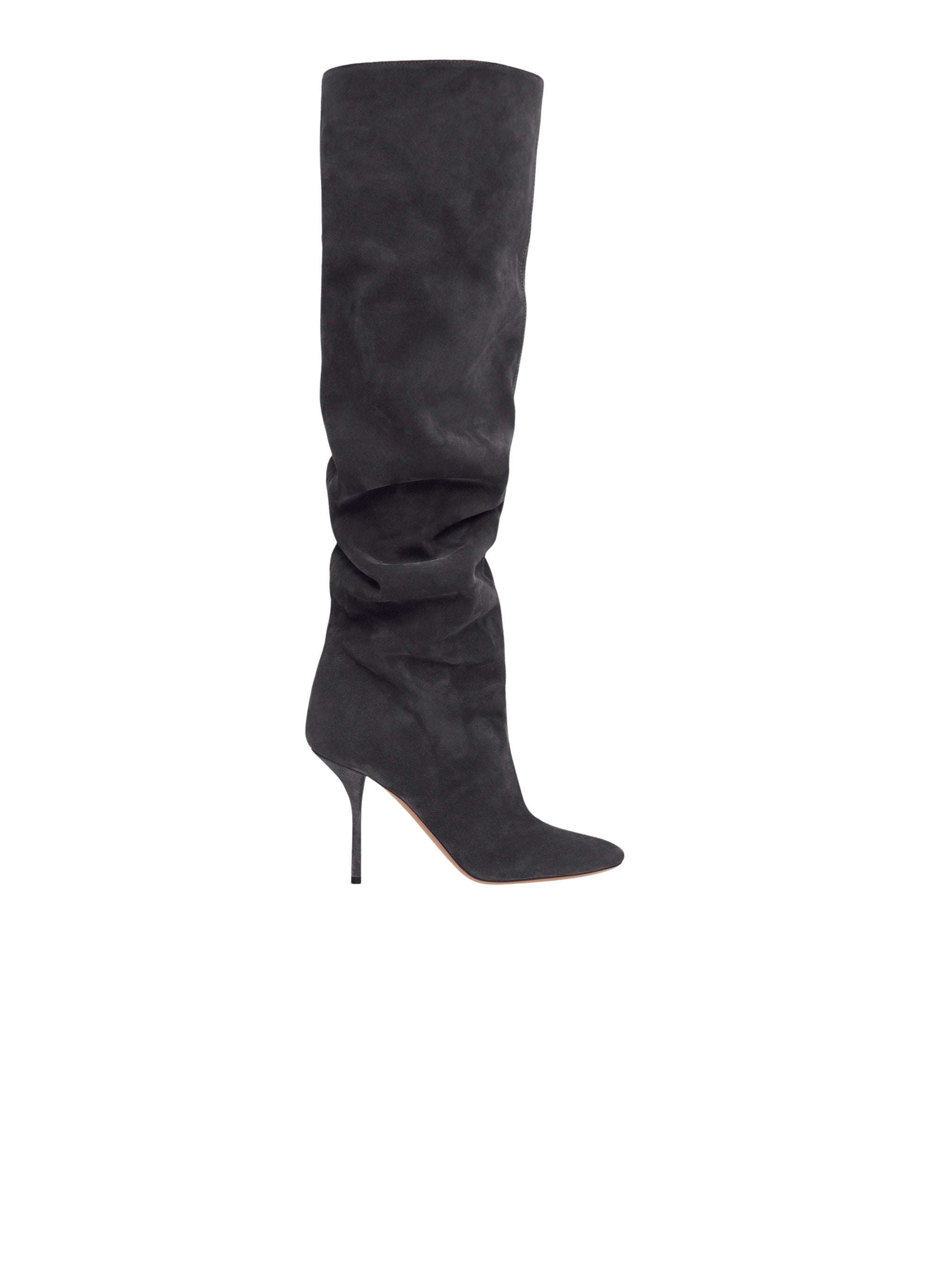 Cuissardes fluides 90 en cuir - Carbone