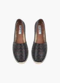 Flat leather espadrilles - Black