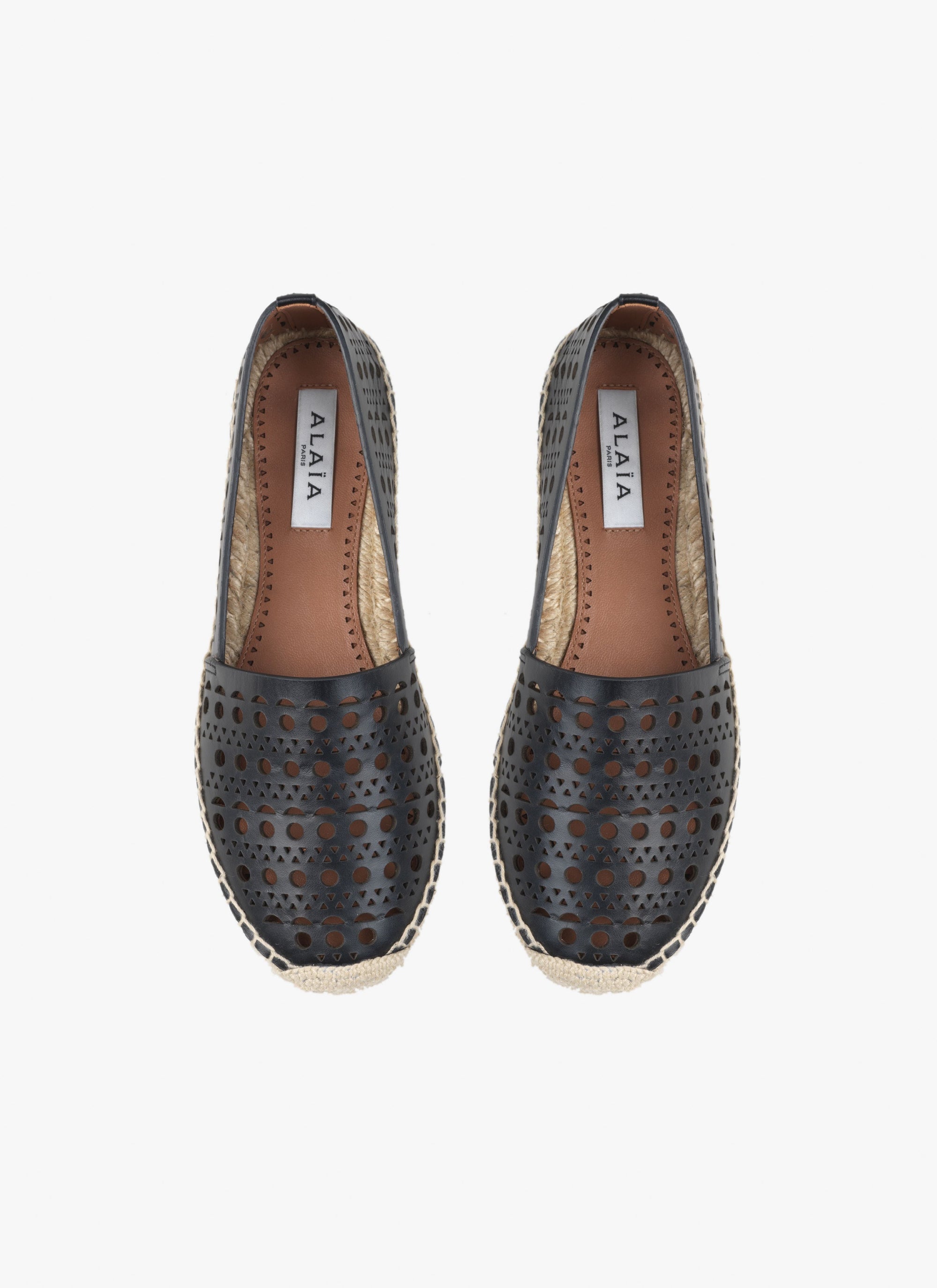 Flat leather espadrilles - Black