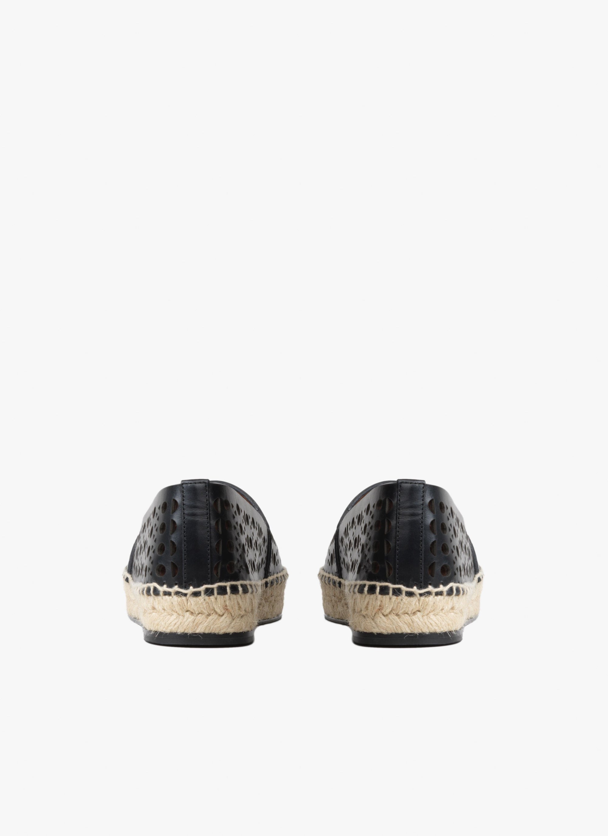 Flat leather espadrilles - Black
