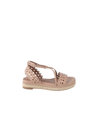 Espadrilles plates et ajourées en cuir - Nude
