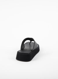 Leather platform sandals - Black