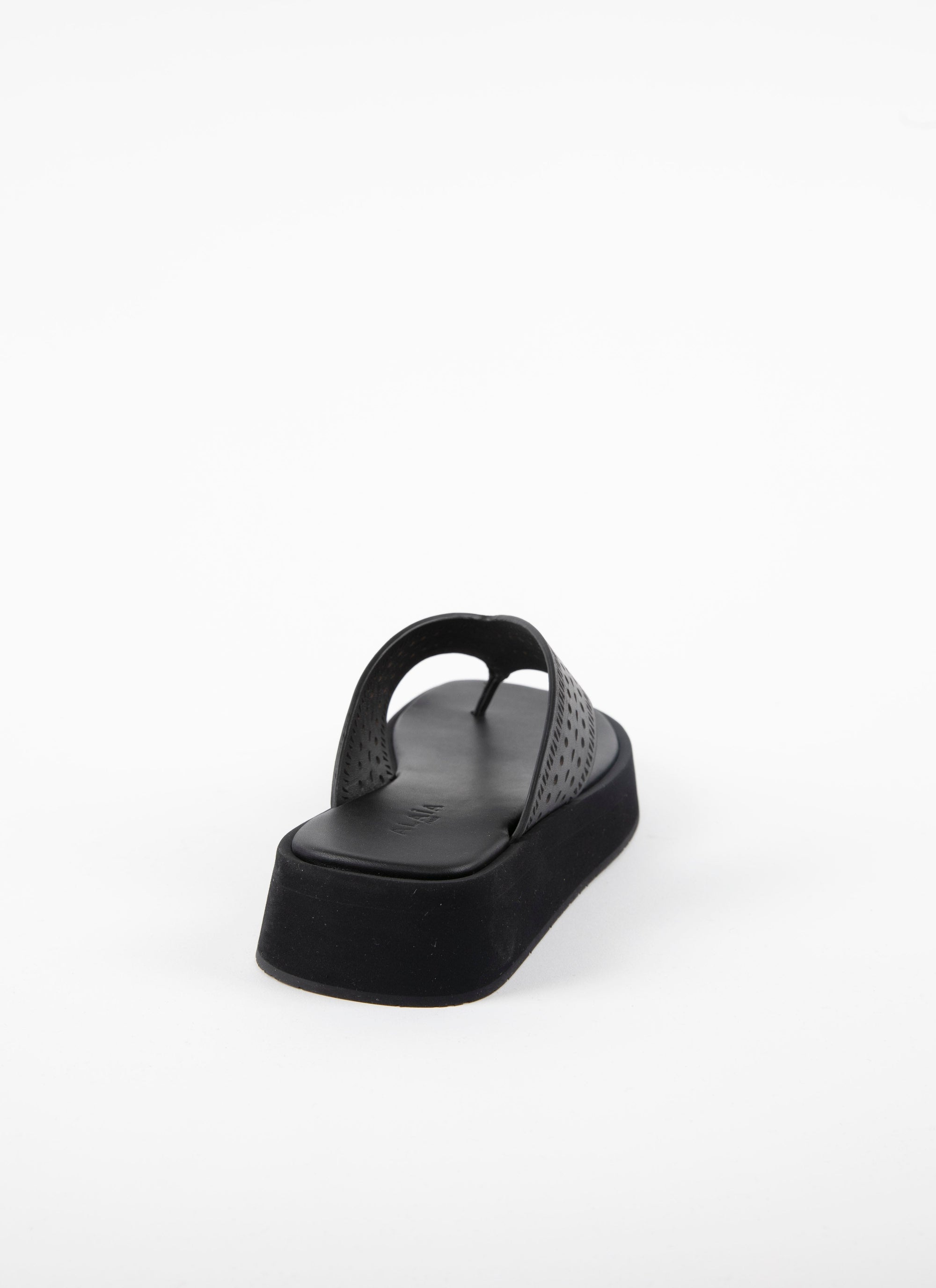 Leather platform sandals - Black