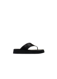 Leather platform sandals - Black