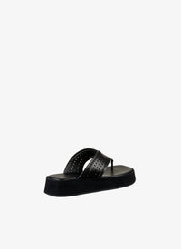 Leather platform sandals - Black
