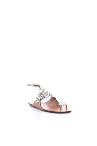 Sandales œillets en cuir - Argent