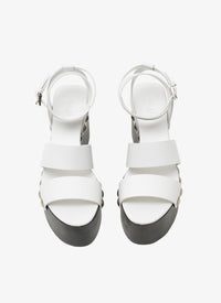 Leather 90 studded wedge sandals - Off White