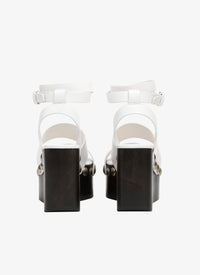 Leather 90 studded wedge sandals - Off White