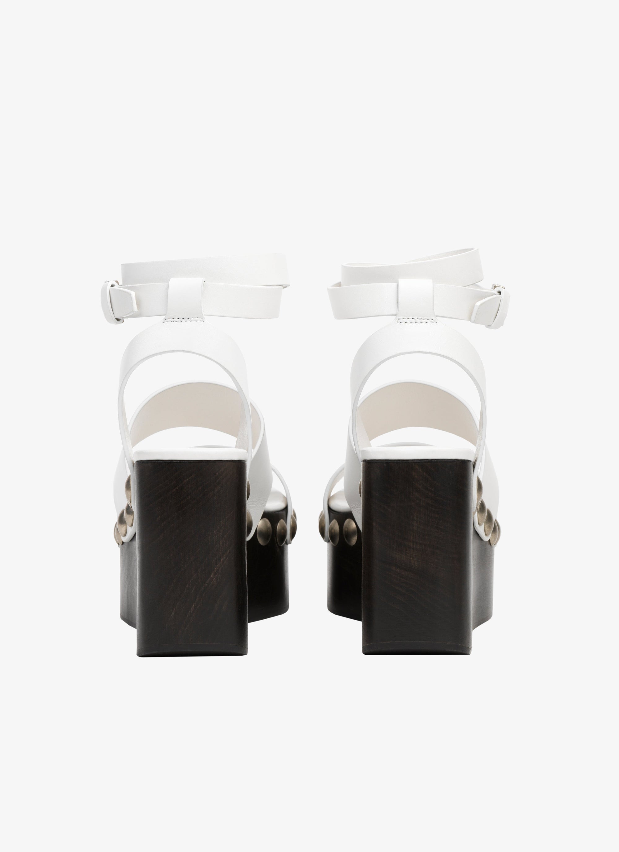 Leather 90 studded wedge sandals - Off White