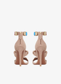 Bombe Heeled Sandals in Mirrored Leather - Multicolour
