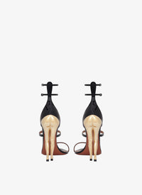 Sandales cabaret en cuir verni - Or & Noir