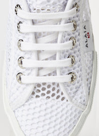 Canvas and fishnet trainers - Off-white