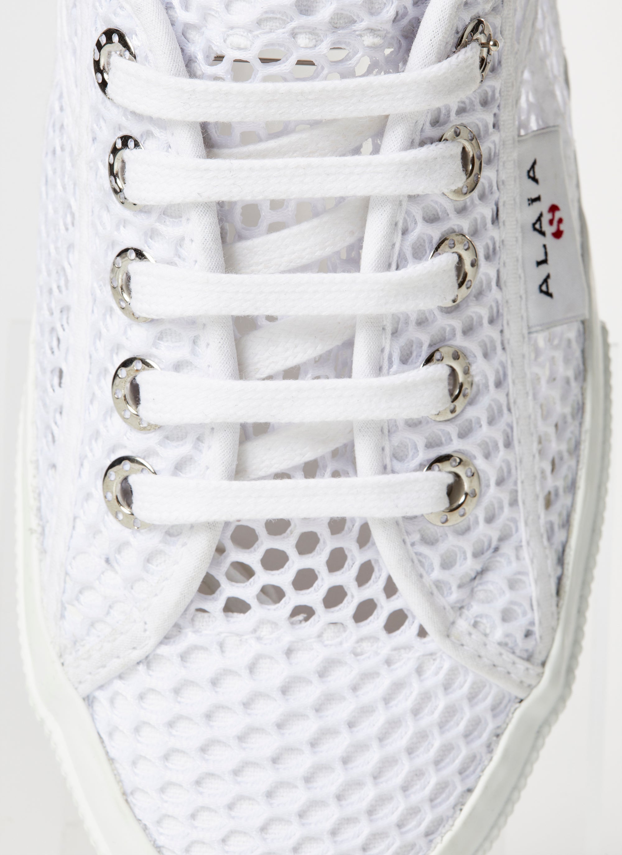 Canvas and fishnet trainers - Off-white