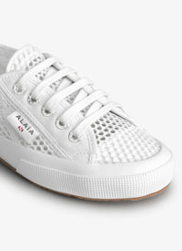 Canvas and fishnet trainers - Off-white