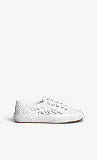 Canvas and fishnet trainers - Off-white