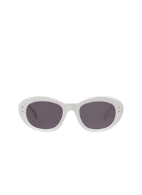 Lunettes ovales contrastées - Blanc & Gris