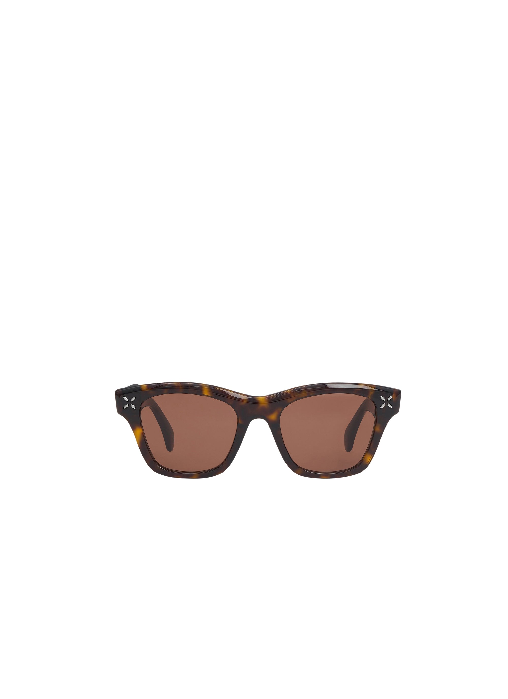 Lunettes de soleil rectangulaires - Havane & Marron