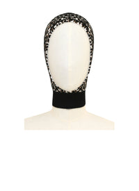 Jacquard knit leopard print balaclava - Black & Ivory