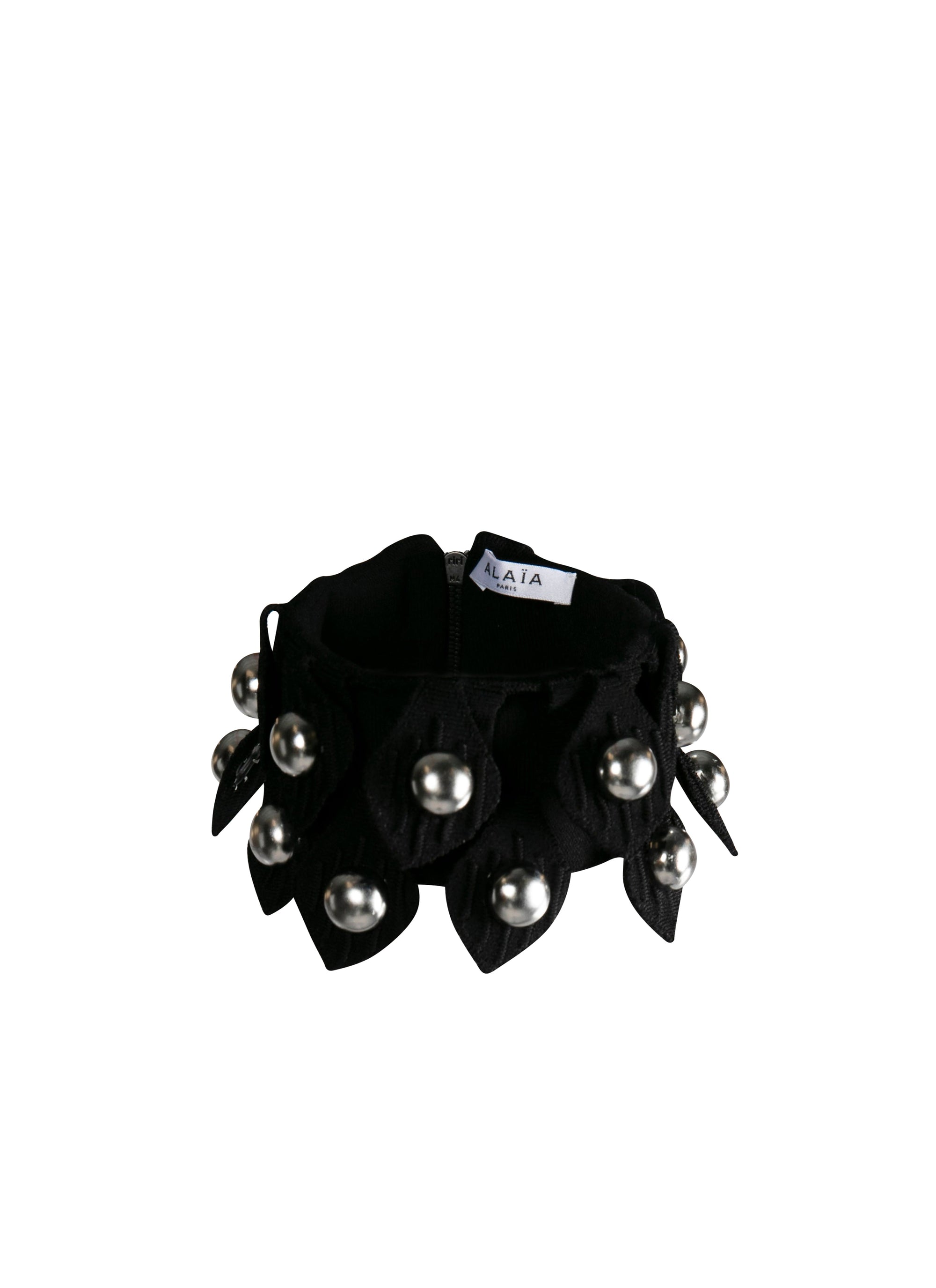 Tour de cou en maille brodée - Noir Alaïa