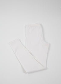 Legging long en laine - Blanc Nacre