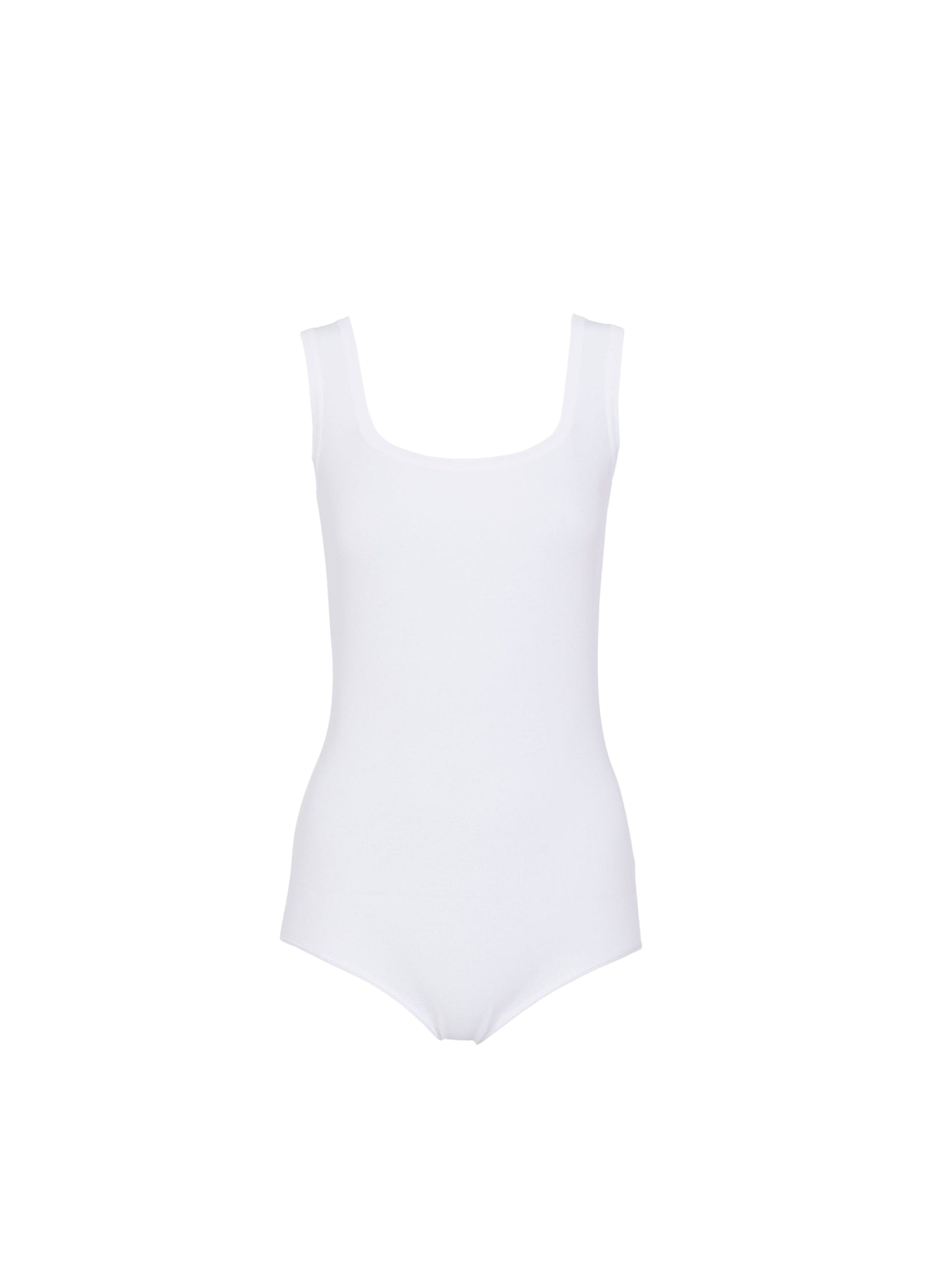 Body col carré classique sans manches - Blanc Optique