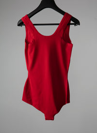 Body col carré classique sans manches - Ecarlate